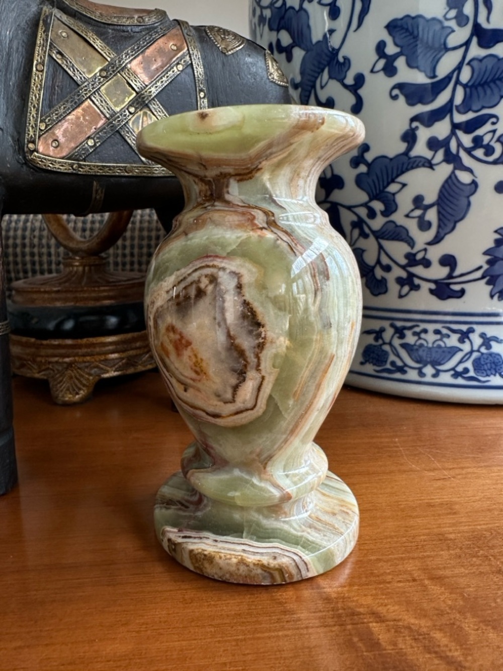 Handcrafted Green Onyx Decorative Bud Vase Candlestick candle holder paperweight